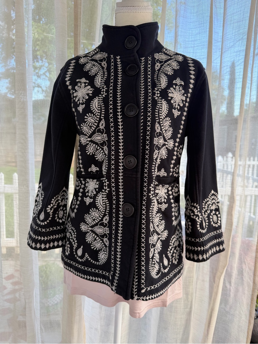 Johnny Was Embroidered Black Women's Coat XS - Picture 11 of 16